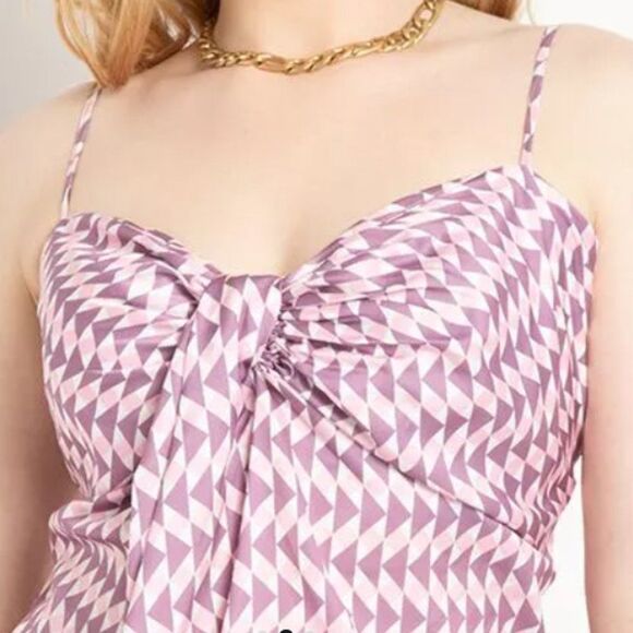 Eloquii Women's  Plus Size Draped Mini‎ Slip Dress - Picture 2 of 4